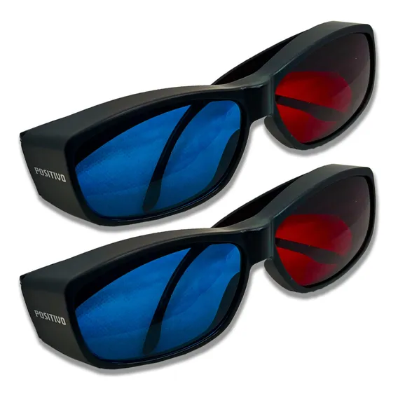 Kit 2 Óculos 3d Positivo Ultraresistente Red Blue Foto 1