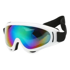 Kit 2 Óculos Neve Motocross Snowboard Esqui Kitesurf Uv400 Armação Branco Lente Preto Foto mini  2