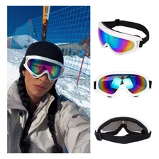 Kit 2 Óculos Neve Motocross Snowboard Esqui Kitesurf Uv400 Armação Branco Lente Preto Foto mini 4