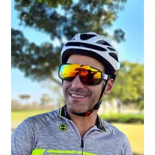 Kit 2 Óculos Sol Uv Espelhado Unissex Corrida Ciclismo Mtb Lente Laran Foto mini  3