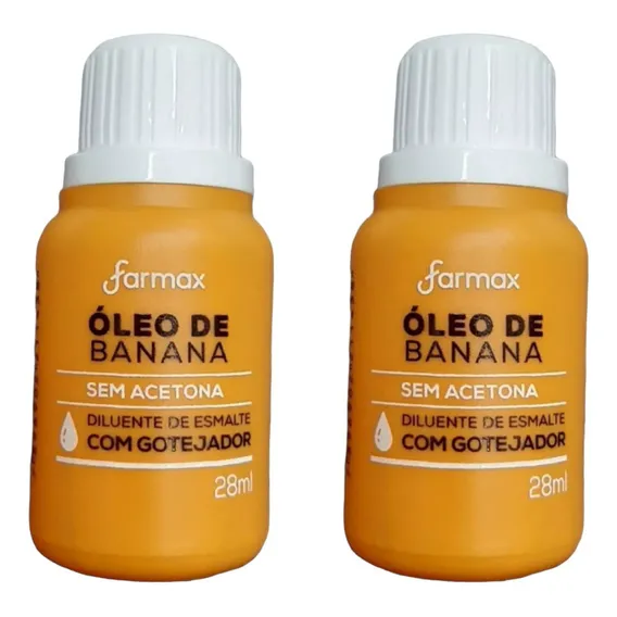 Kit 2 Óleo De Banana 28ml Diluente De Esmalte Com Gotejador Foto 1