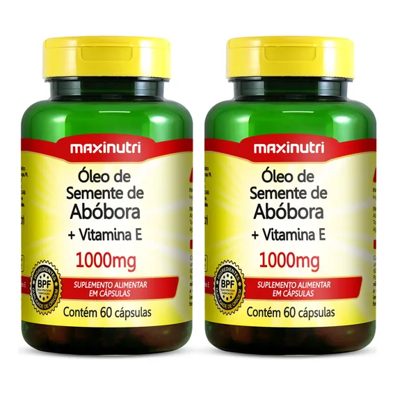 Kit 2 脫leo Semente De Ab贸bora + Vitamina E 60 C谩ps Maxinutri Foto 1