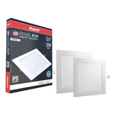 Kit 2 Painel Plafon Led 18w Quadrado Embutir Luminária 6500k Estrutura Branco-frio 110v/220v Foto mini 1