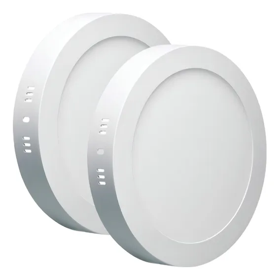 Kit 2 Painel Plafon Led 18w Redondo Sobrepor Branco Frio Foto 1