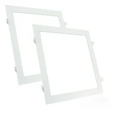 Kit 2 Painel Plafon Led 24w 25w Quadrado Embutir 6500k 30x30 Foto  mini 1