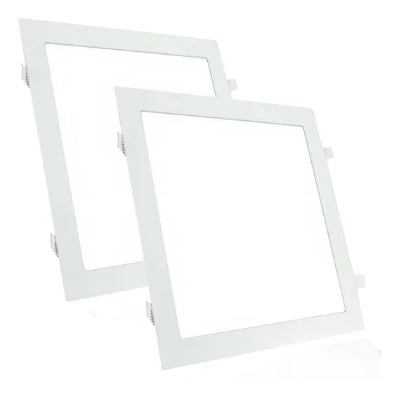 Kit 2 Painel Plafon Led 24w 25w Quadrado Embutir 6500k 30x30 Foto 1