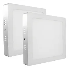 Kit 2 Painel Plafon Led 24w 25w Quadrado Sobrepor Branco Foto  mini 1