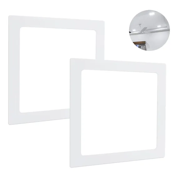Kit 2 Painel Plafon Led Embutir 25w Quadrado Slim Frio Foto 1