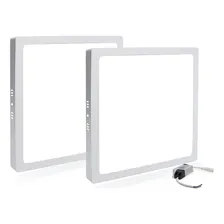 Kit 2 Painel Plafon Sobrepor Led 25w Quadrado Branco Frio Foto  mini 1