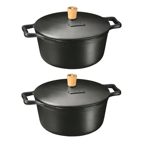 Kit 2 Panelas Caçarolas Ferro Alça Ferro Fumil T/f 27 E 29cm Foto 1