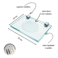 Kit 2 Pçs Para Banheiro Em Vidro Incolor Foto mini 3