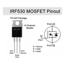 Kit 2 Peças Transistor Mosfet Canal-n 100v 17a Irf530n Foto mini  3