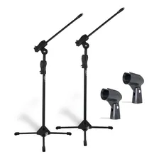 Kit 2 Pedestal Para Microfone Girafa Ibox + Cachimbo Cor Preto Foto  mini 1