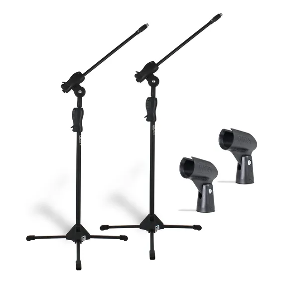 Kit 2 Pedestal Para Microfone Girafa Ibox + Cachimbo Cor Preto Foto 1