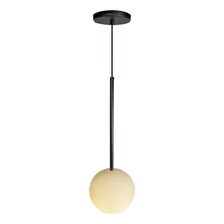 Kit 2 Pendente Lux Preto Globo Vidro Branco + Led Foto mini 3
