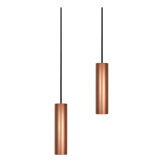 Kit 2 Pendente Tubo 20cm Cozinha Bancada Quarto Gu10 M710 Estrutura Cobre Foto 1