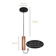 Kit 2 Pendente Tubo 20cm Cozinha Bancada Quarto Gu10 M710 Estrutura Cobre Foto mini 4