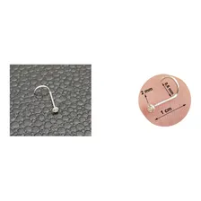 Kit 2 Piercing Nariz Nostril Pedrinha+argola Fininha Prata Cor Prateado Foto  mini 1