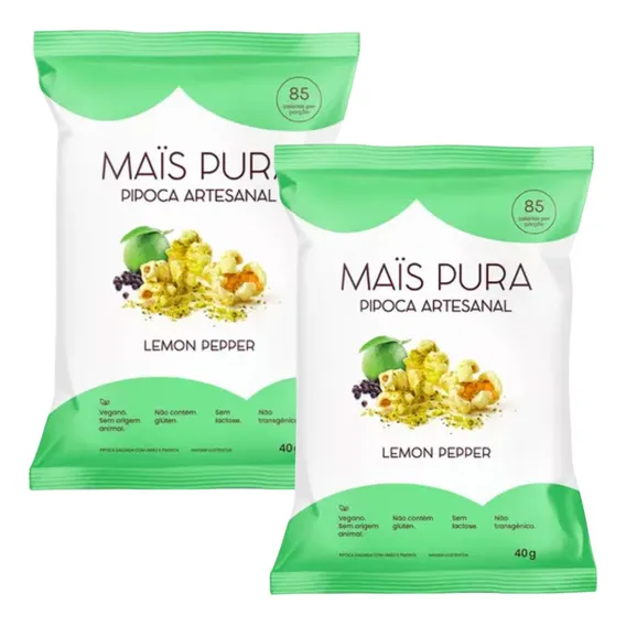 Kit 2 Pipoca Artesanal Lemon Pepper Mais Pura Foto 1