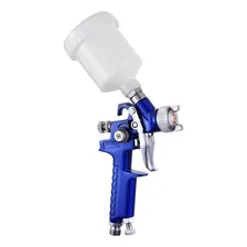Kit 2 Pistola De Pintura Gravidade Bico 0.8mm Para Retoque Profissional H2000 Premium Azul Wwsoldas Foto mini 3