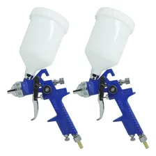 Kit 2 Pistola Pintura Gravidade Profissional Bico 1,4mm Hvlp Cor Azul -1 Foto  mini 1