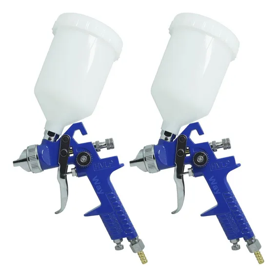 Kit 2 Pistola Pintura Gravidade Profissional Bico 1,4mm Hvlp Cor Azul -1 Foto 1