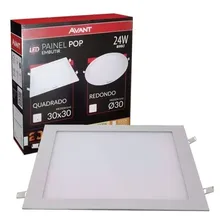 Kit 2 Plafon Led Quadrado 30x30 Embutir 24w 4000k Avant Estrutura Branco Neutro - 4000k Foto mini  2