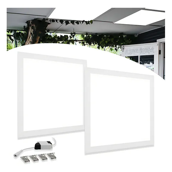 Kit 2 Plafon Painel Led 50w 60x60 Embutir Quadrado Luz Frio Cor Branco frio 110V/220V Foto 1
