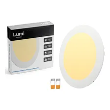 Kit 2 Plafon Painel Led Lumi Luz Branco Quente 3500k Embutir Redondo 30w Bivolt Foto  mini 1