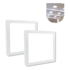 Kit 2 Plafon Sobrepor Painel Led 18w Quadrado Luz Frio Estrutura Branco-frio Foto  mini 1