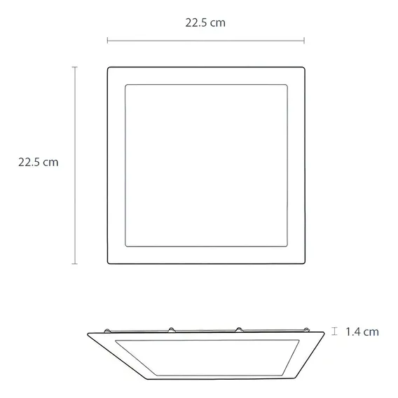Kit 2 Plafons Led Embutir Quadrado 18w Branco Cor Led Branco Quente (3000k) 110v/220v Foto 1
