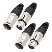 Kit 2 Plug Conector Canon Xlr Macho + 2 Xlr Femea Wireconex Foto mini  2