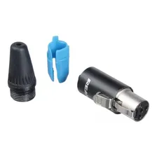 Kit 2 Plug Mini Xlr 4 Polos Fêmea Conector Tqg Rean Neutrik Foto mini  3
