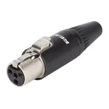 Kit 2 Plug Mini Xlr 4 Polos Fêmea Conector Tqg Rean Neutrik Foto  mini 1