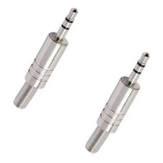 Kit 2 Plug P1 Stereo Metalico Cor Prateado Foto 1