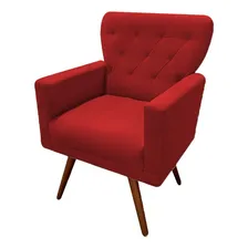 Kit 2 Poltrona Aurora Suede Vermelho Foto mini 4