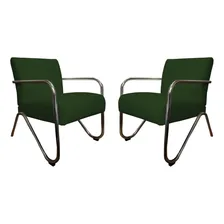 Kit 2 Poltrona Decorativa Bela Suede Verde Barbearia Foto mini 1