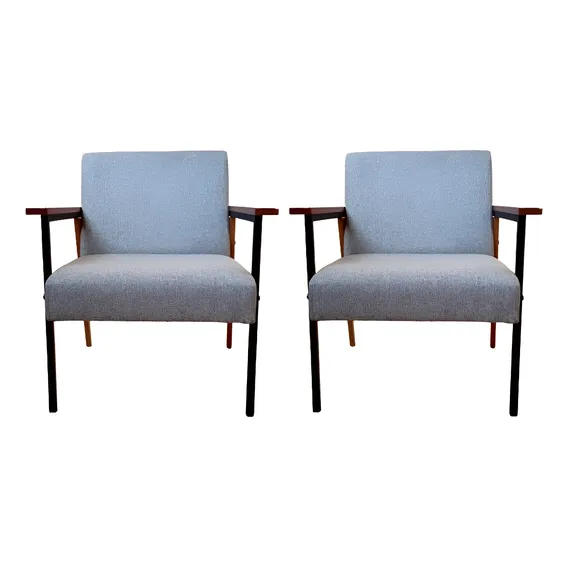 Kit 2 Poltronas Clínica Recepção Escritório Linho Premium Cor Poltrona Decorativa Cinza Foto 1