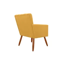 Kit 2 Poltronas Decorativa Cecília Suede Amarelo Foto mini 2