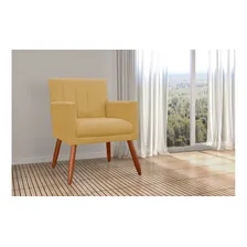 Kit 2 Poltronas Decorativa Cecília Suede Amarelo Foto mini 4