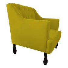 Kit 2 Poltronas Julia + Puff Luis Xv Suede Amarelo Foto mini 4