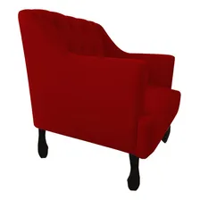 Kit 2 Poltronas Julia + Puff Luis Xv Suede Vermelho Foto mini 4