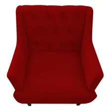 Kit 2 Poltronas Julia + Puff Luis Xv Suede Vermelho Foto mini  2