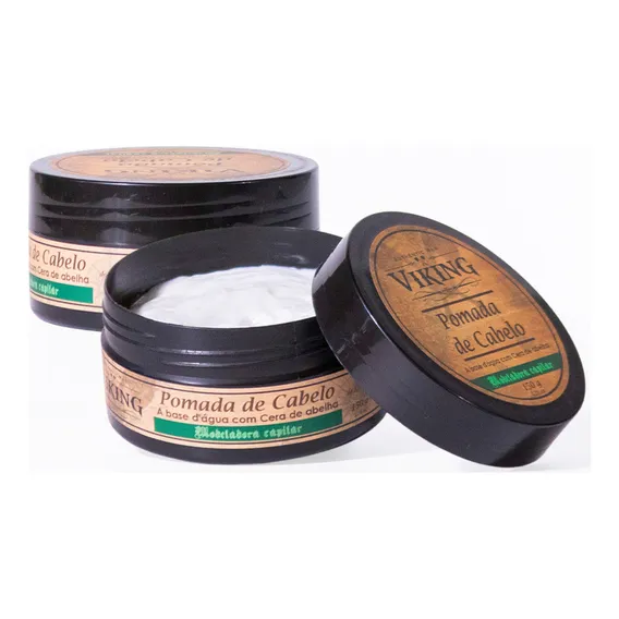 Kit 2 Pomadas Modeladora De Cabelo 150g Viking Foto 1