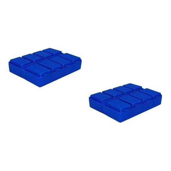 Kit 2 Porta Comprimido Azul Plástico Foto 1