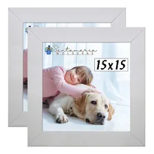 Kit 2 Porta Retrado Molduras 15x15 Branco Liso Foto  mini 1
