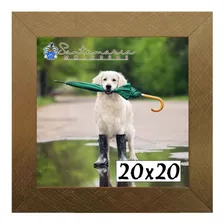 Kit 2 Porta Retrado Molduras 20x20 Dourado Cor Dourado-escuro Liso Foto mini 2