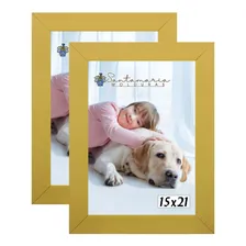 Kit 2 Porta Retrato 15x21 A5 Atacado Foto Moldura Amarelo Liso Foto mini 1