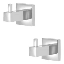 Kit 2 Porta Toalha Cabide Luxo Para Banheiro Quadrado Inox Foto  mini 1