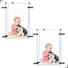 Kit 2 Portão Grade De Proteção Pet Portas Crianças E Caes 79/84 Cor Branco Foto mini 1